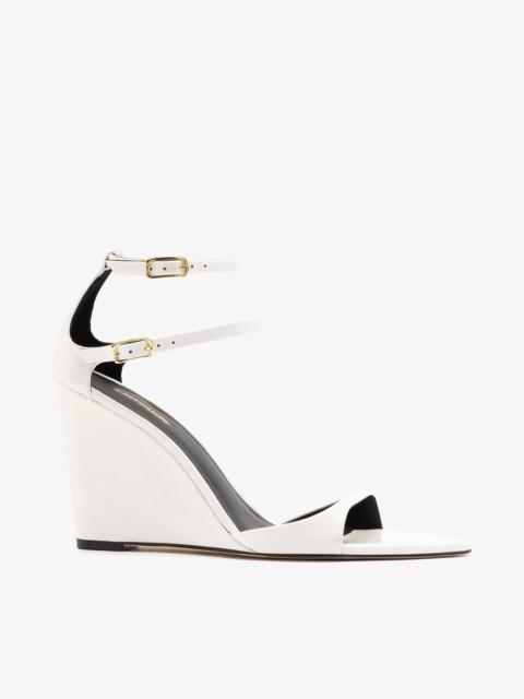 Larroudé Luma Sandal White Patent Leather