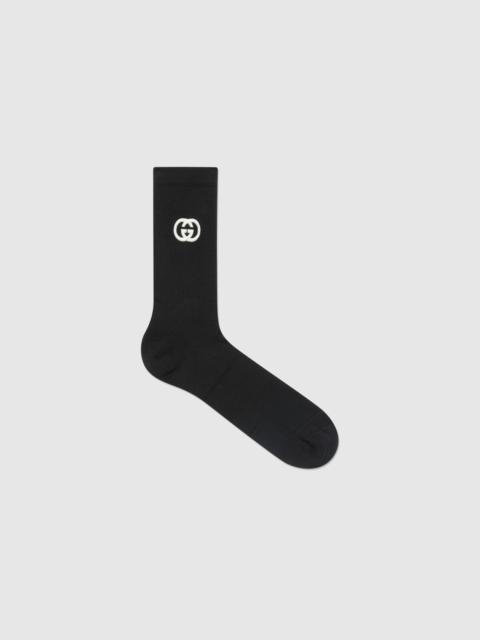 Cotton blend socks with Interlocking G