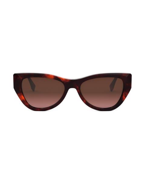 FENDI Women's FF Diamond 54MM Cat-Eye Sunglasses - Gradient Violet Red Havana