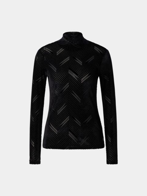 BOGNER Cherie Velvet Long-Sleeve Top in Black