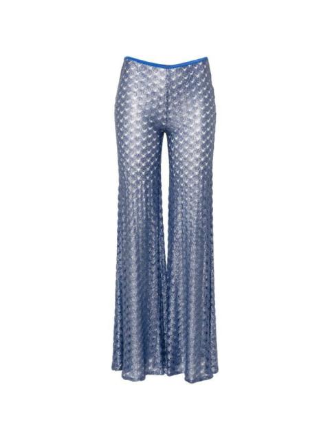 Missoni Blue lace-effect flared trousers