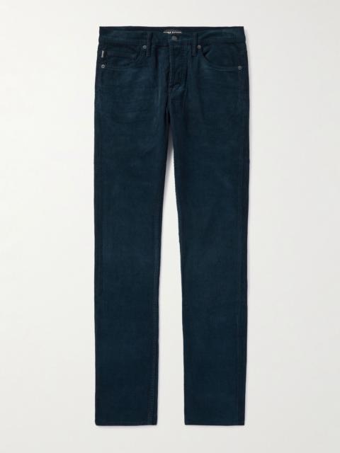 TOM FORD Slim-Fit Cotton-Blend Corduroy Trousers Navy