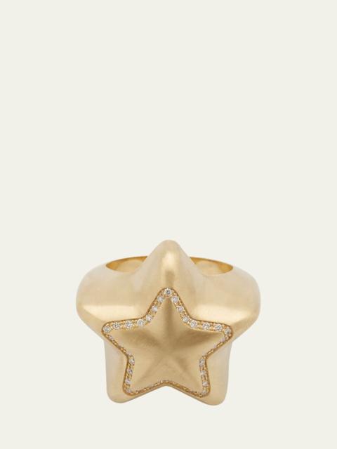 LAUREN RUBINSKI 14K Gold and Diamond Star Ring