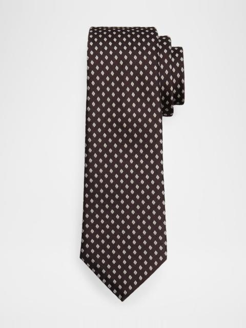 EMPORIO ARMANI Men's Diamond Jacquard Silk Tie