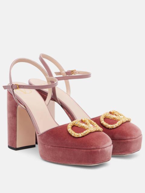 Valentino VLogo 115 velvet platform pumps