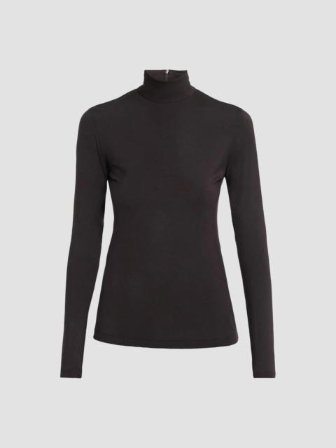 AKRIS Women's Mock Neck Turtleneck Jersey Top - Espresso
