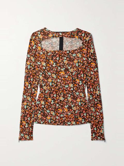 Victoria Beckham Cutout floral-print jersey top