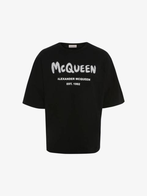 Alexander McQueen Mcqueen Graffiti T-shirt in Black/white