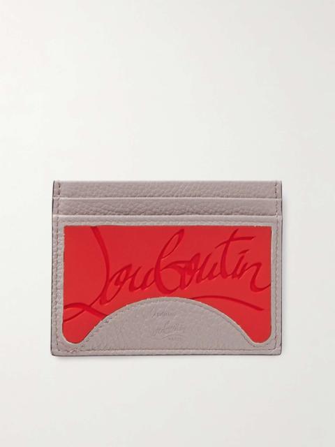 Full-Grain Leather and Logo-Debossed Rubber Cardholder