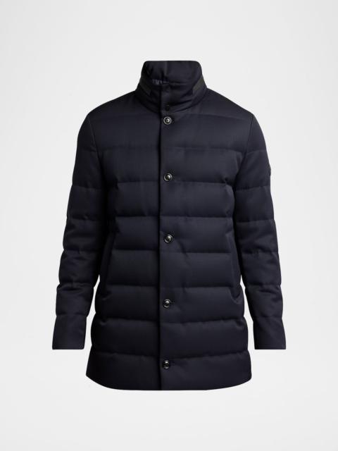 Moncler Men's Quilted Down Long Parka with Hood