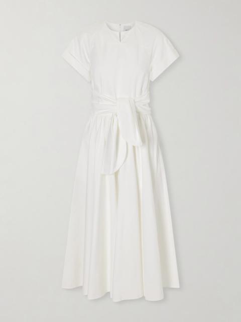 PATOU Knotted Cotton-poplin Midi Dress