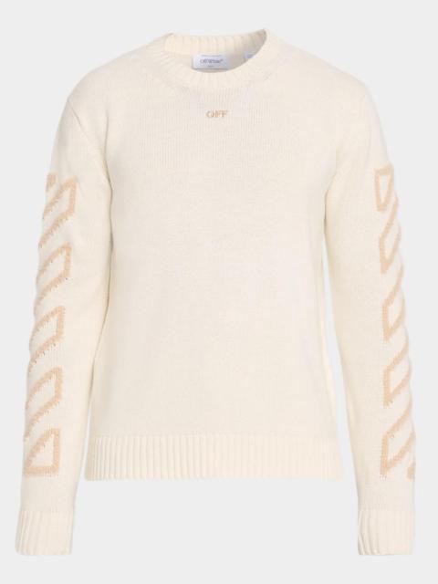 Off-White Men's Diag Arrow Fuzzy Knit Crewneck Sweater
