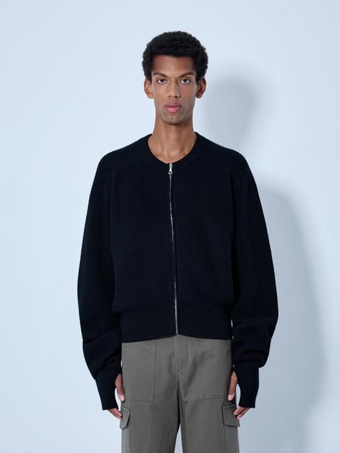 RIER Ribbed Zip-Up Cardigan