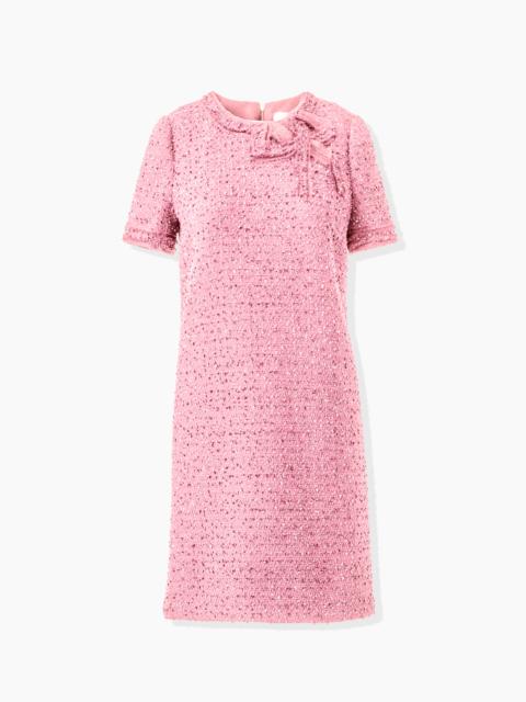 Tweed Shift Dress with Bow