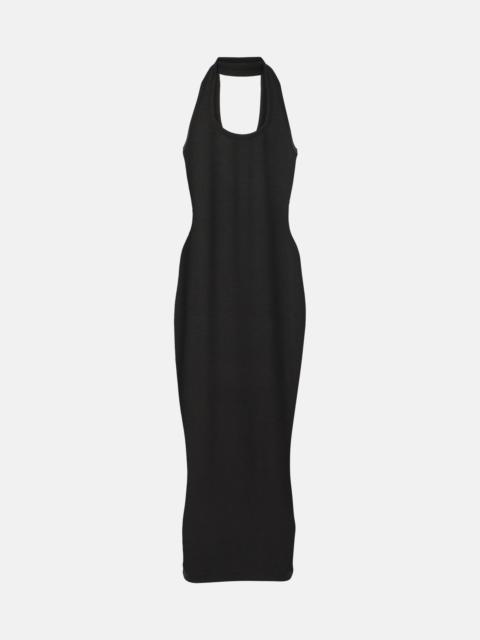 Ribbed-knit cutout maxi dress