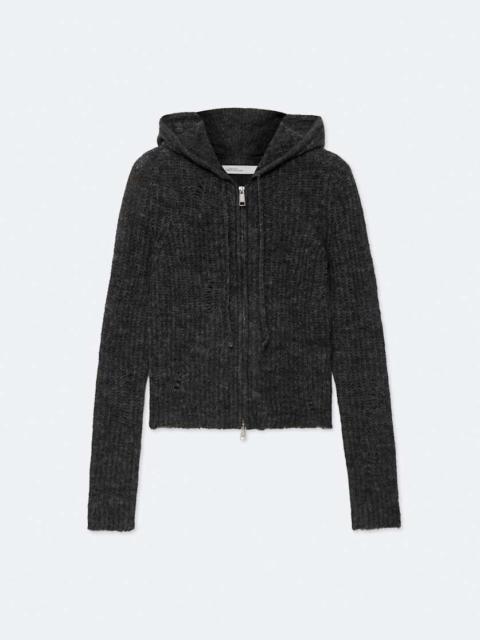 ALLSAINTS MABEL CROPPED ALPACA-BLEND HOODIE