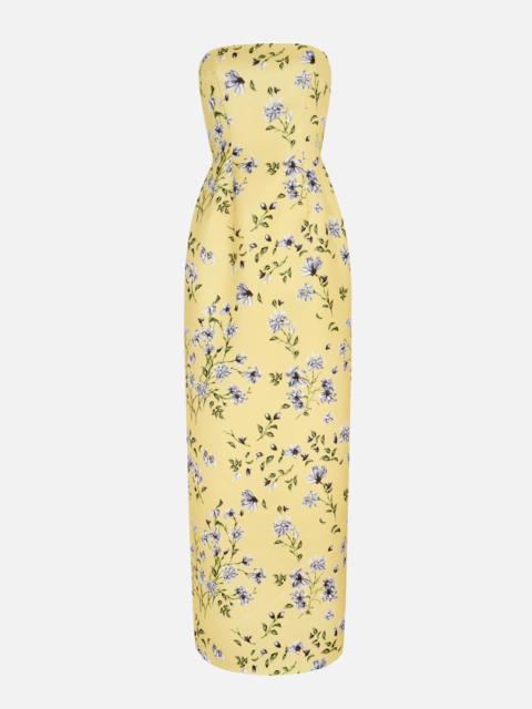 EMILIA WICKSTEAD Laelia Dress in Butter Yellow Magnolia in Taffeta Faille