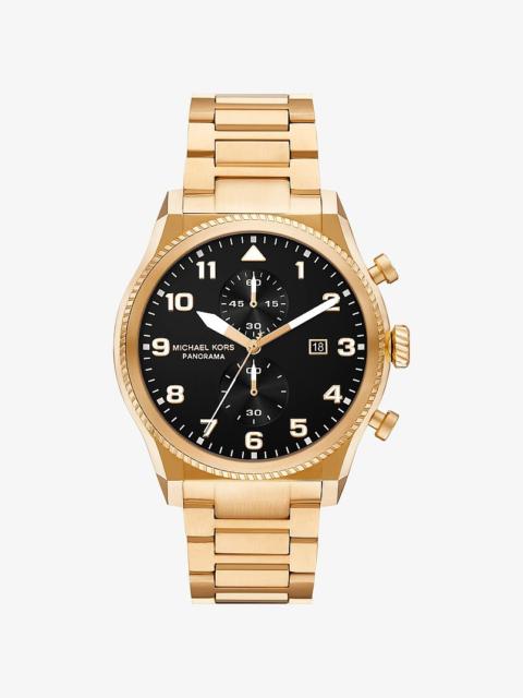 MICHAEL KORS Oversized Panorama Gold-Tone Watch