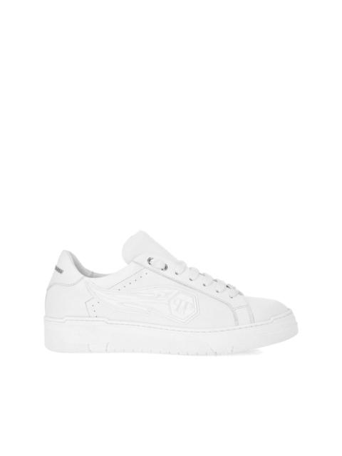 PHILIPP PLEIN flame-logo leather sneakers