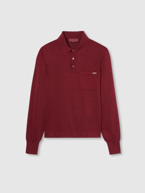 GUCCI Fine silk polo top