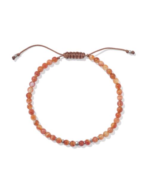 KENDRA SCOTT Otto Oxidized Sterling Silver Beaded Bracelet in Orange Banded Agate