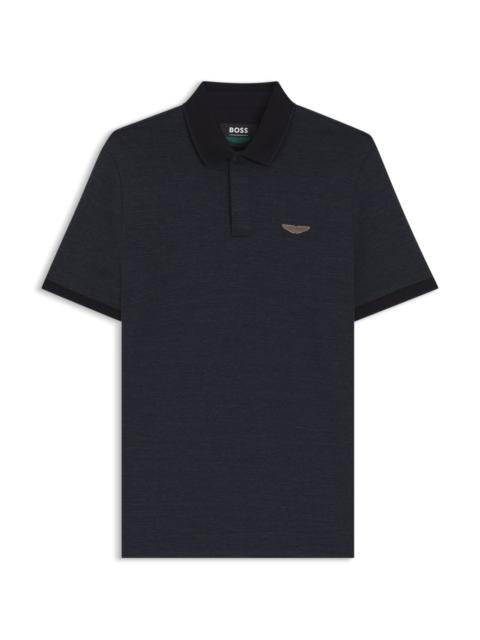 BOSS X ASTON MARTIN POLO SHIRT IN WOOL-COTTON PIQUÉ