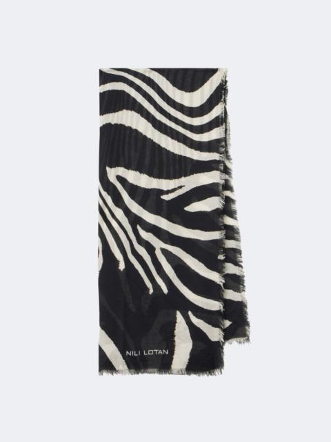 NILI LOTAN Zebra-print scarf