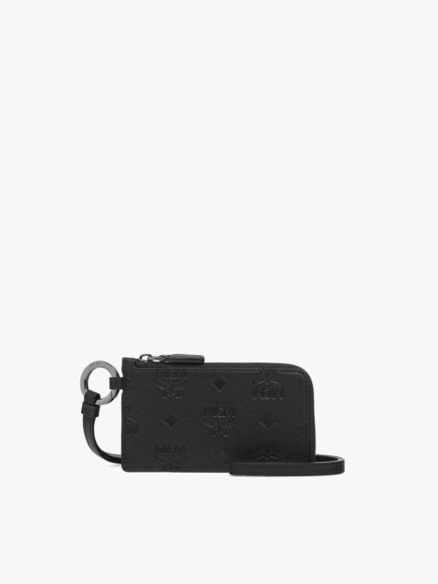 MCM Aren Card Pouch in Embossed Monogram Leather