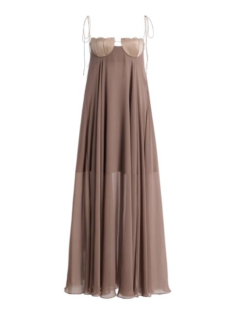 ANNA OCTOBER Solomia Crepe Maxi Dress brown