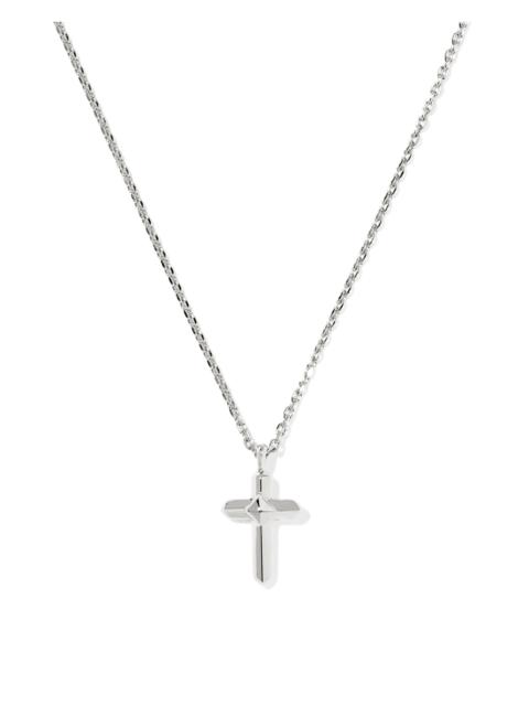 KENDRA SCOTT Metal Sterling Silver Cross Short Pendant Necklace