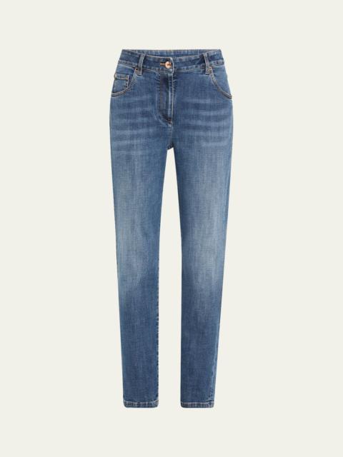 Brunello Cucinelli High-Rise Stretch Skinny-Leg Jeans