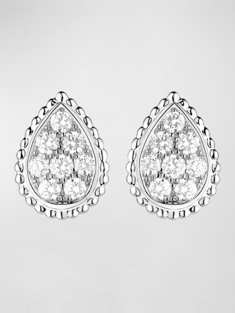 Boucheron Serpent Boheme 18K White Gold Medium Diamond Stud Earrings