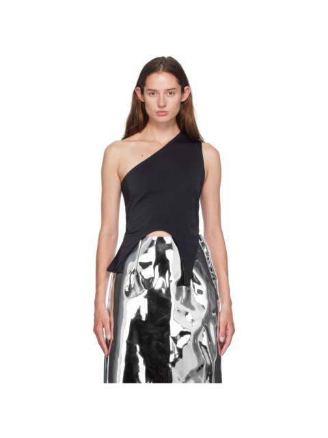 MARIE ADAM-LEENAERDT Black Off-Shoulder Tank Top