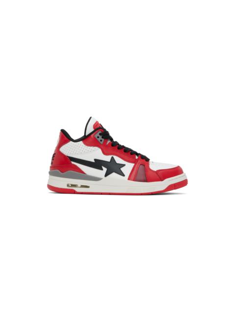 A BATHING APE® Red & White Clutch Sta #1 Sneakers