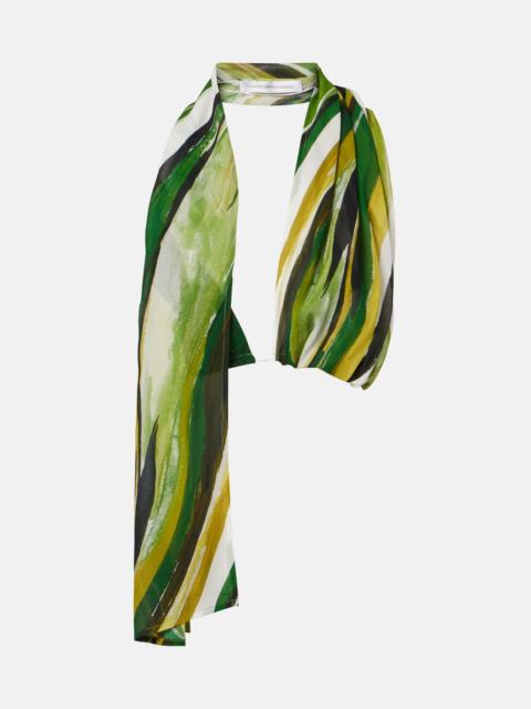 CHRISTOPHER ESBER Printed silk scarf bra top