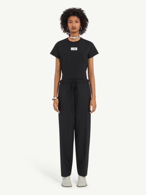 MM6 Maison Margiela Black Tapered Tailored Trousers