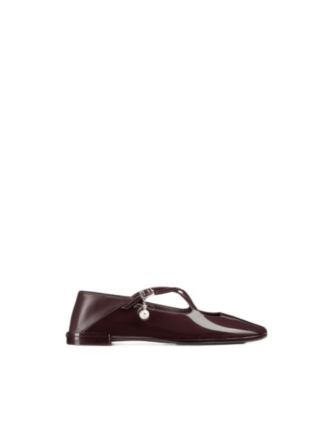 JIMMY CHOO Eleri crossover-strap flat pumps