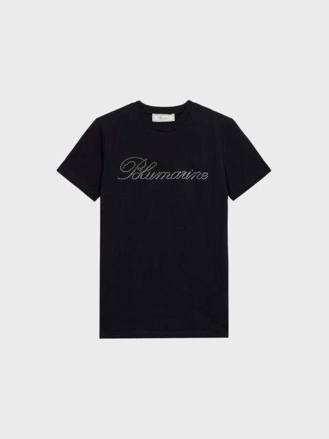 T-SHIRT WITH GLASS RHINESTONE LOGO