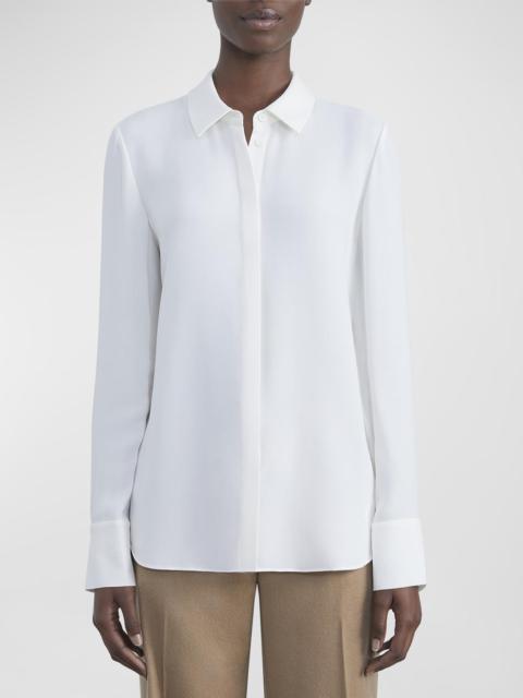 Lafayette 148 New York Scottie Silk Button-Down Blouse