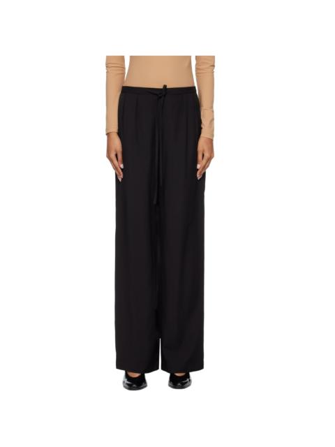 Loulou de Saison Black Ellon Straight Leg Drawstring Trousers