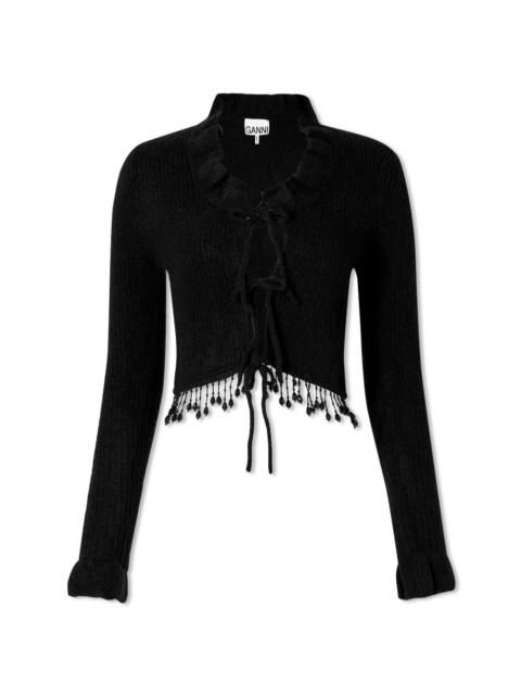 GANNI GANNI Bolero Beaded Knitted Cardigan
