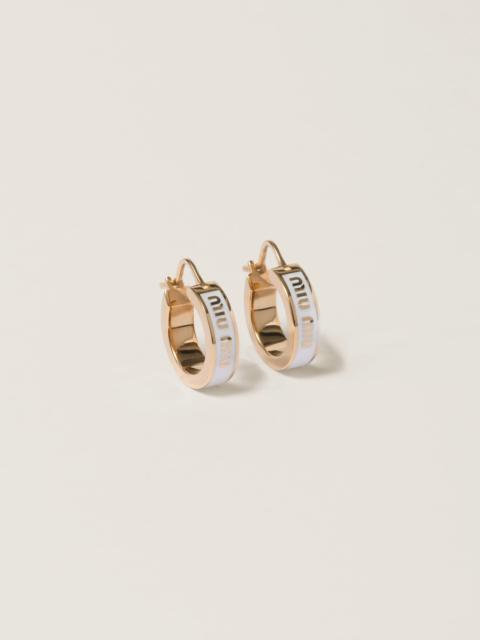 Enameled metal earrings