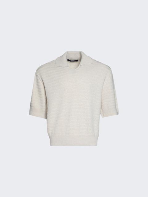 JACQUEMUS Le Polo Maille Chevron Light Beige
