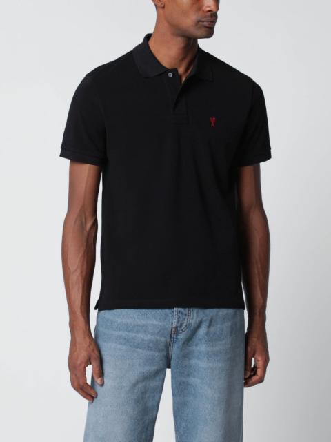 AMI Paris Ami De Coeur black polo shirt