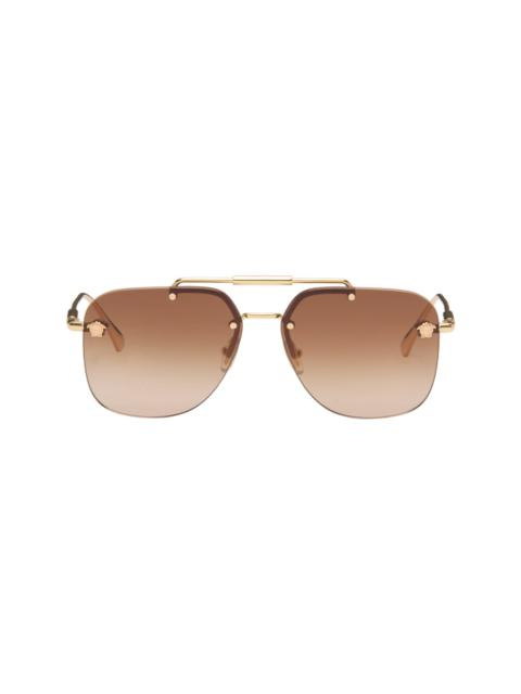 VERSACE Gold Aviator Sunglasses