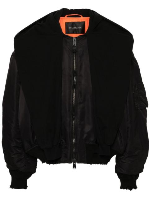 BALENCIAGA logo-tag bomber jacket