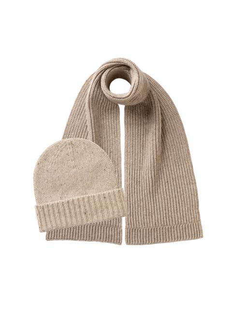 Johnstons of Elgin Donegal Cashmere Cream Hat & Scarf Gift Set