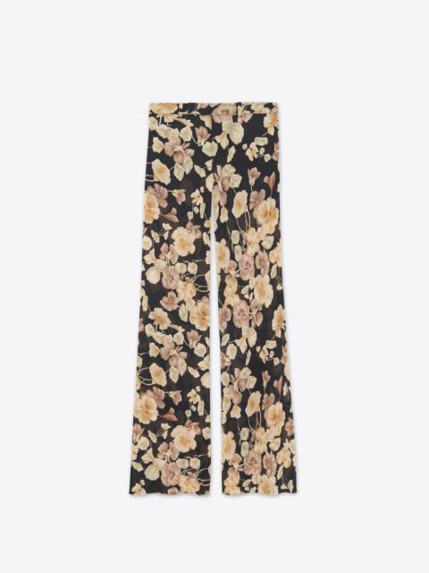SAINT LAURENT flared pants in floral silk georgette
