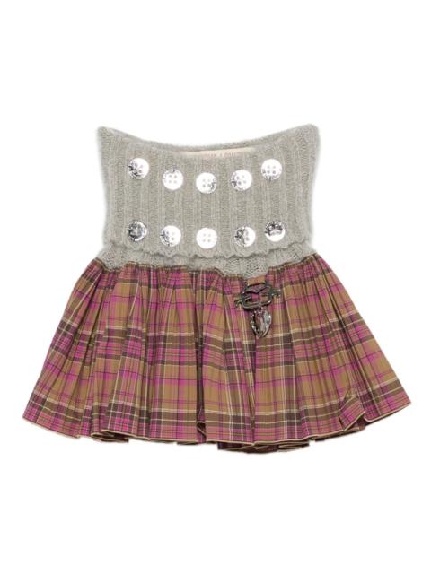 Chopova Lowena sequin-embellished plaid skirt