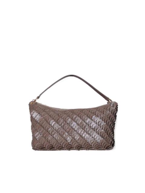 rabanne disc leather shoulder bag